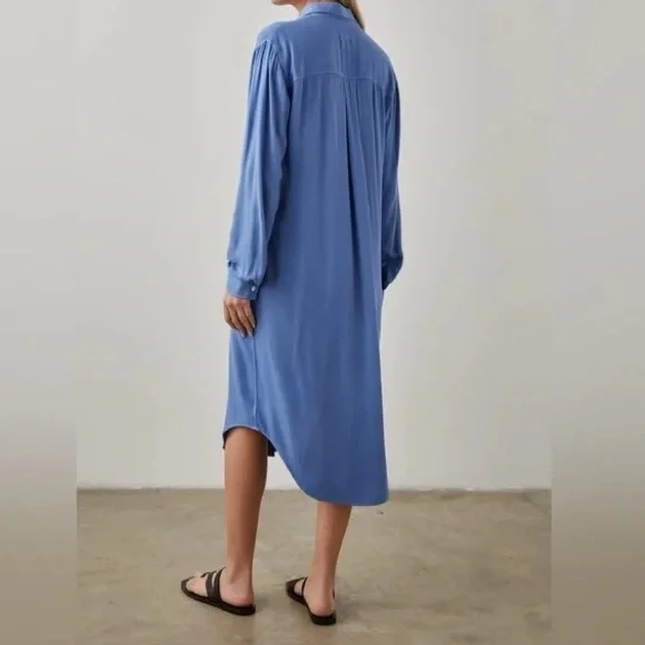 Rails Patrice Long Sleeve Button Down Blue Dress - Size Small - Picture 3 of 9